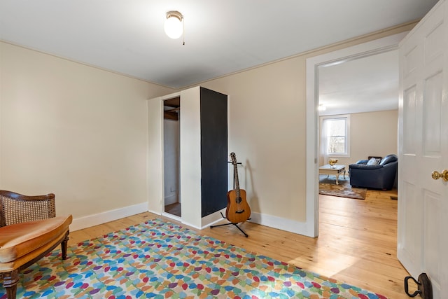 sitting room featuring hardwood / wood-style floors