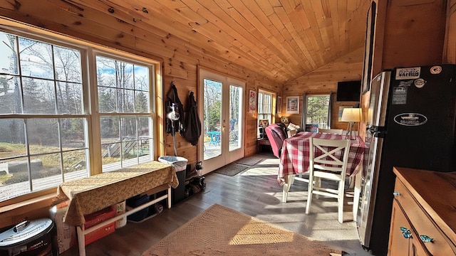 10 Bog Brook Way, Cutler, ME 04626 - sunroom with vaulted ceiling and french doors