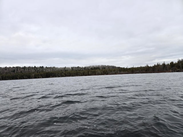 exterior space with a water view