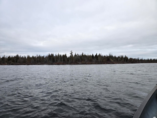 exterior space with a water view