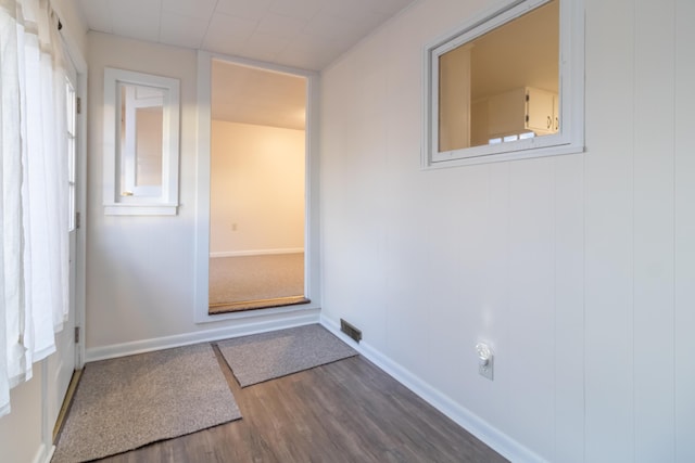 interior space featuring dark hardwood / wood-style floors