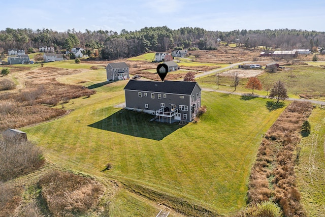 bird's eye view featuring a rural view