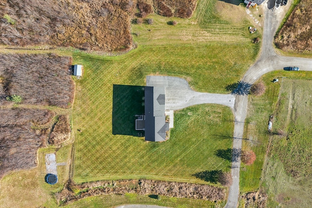 aerial view with a rural view