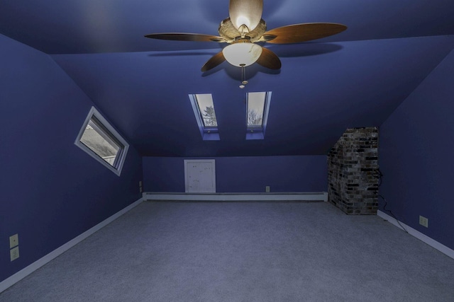 additional living space featuring carpet flooring and lofted ceiling