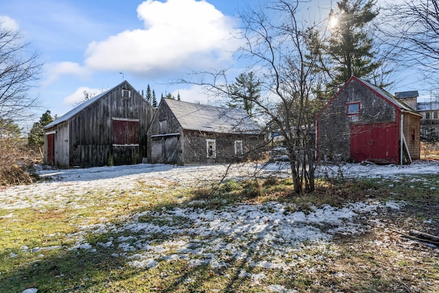 view of snow covered structure