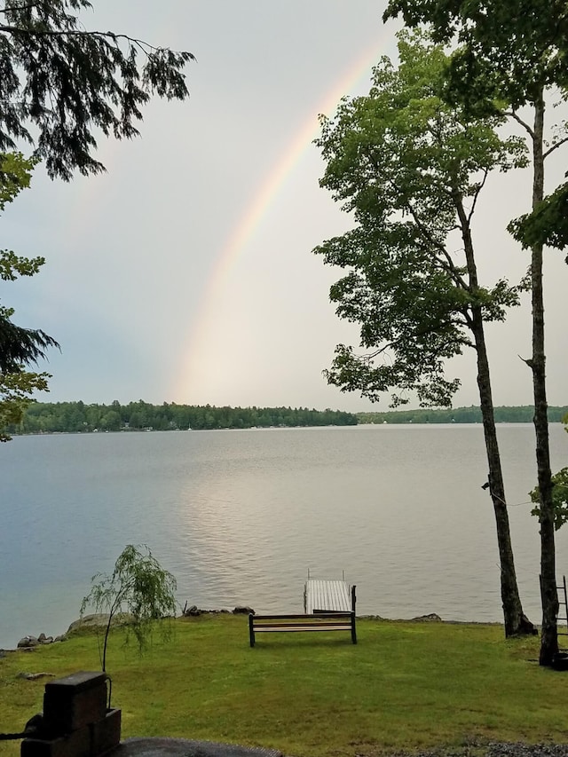 property view of water featuring a dock