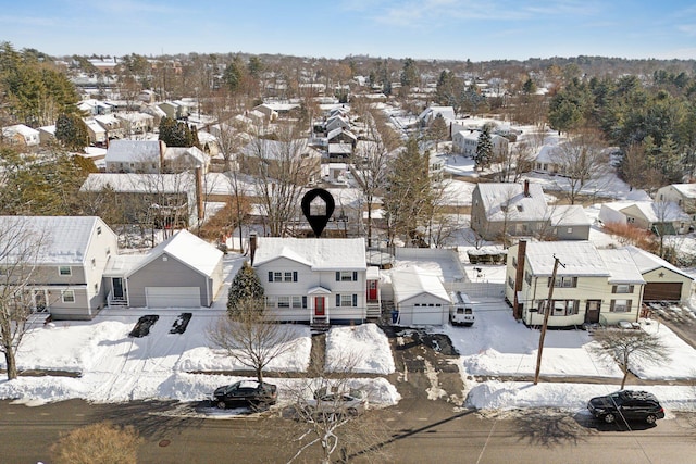 view of snowy aerial view