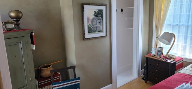 bedroom featuring light wood-type flooring