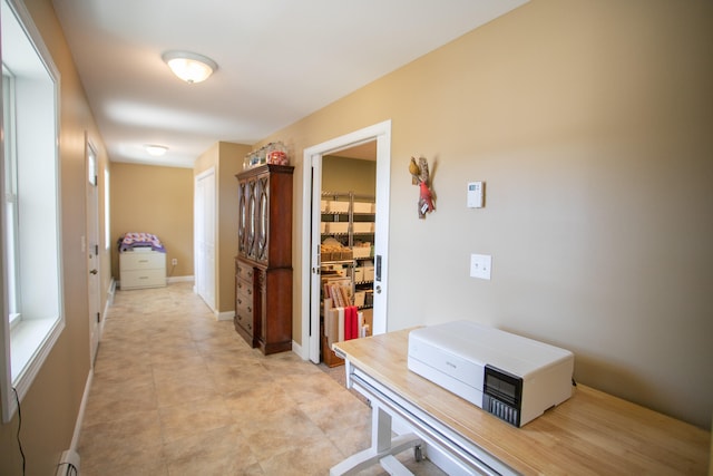 hallway with baseboard heating