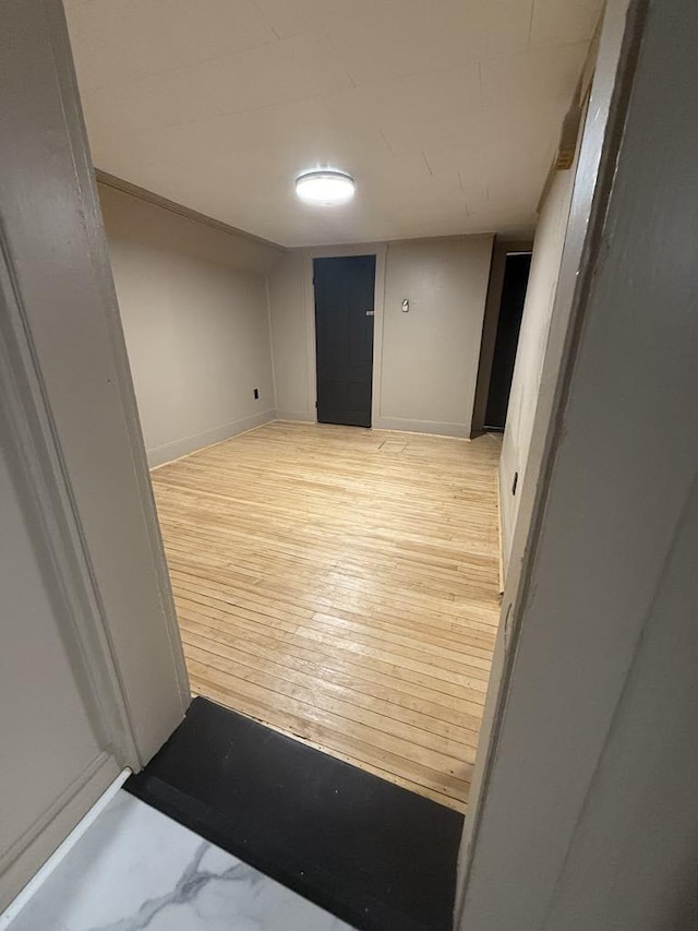 interior space with light hardwood / wood-style floors