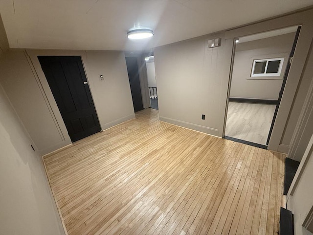 empty room with light wood-type flooring