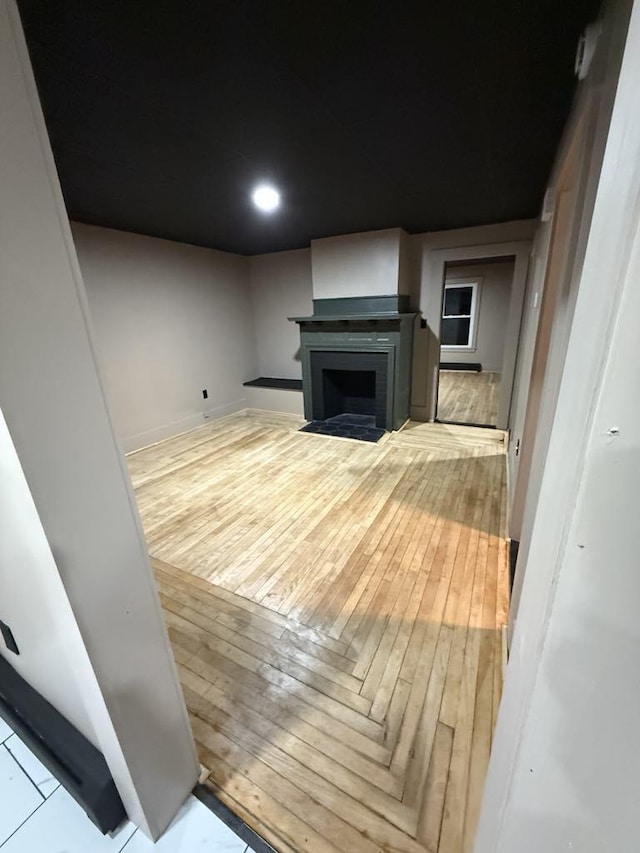 living room with hardwood / wood-style flooring