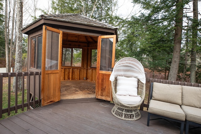 view of wooden deck