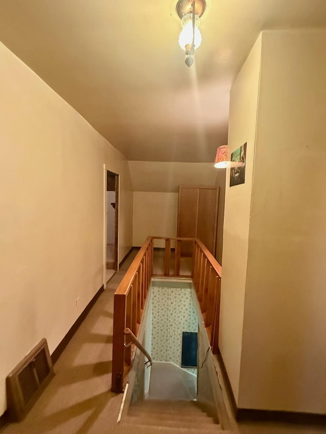 535 Frenchville Rd, Fort Kent, ME 04743 - stairway with carpet flooring and baseboards