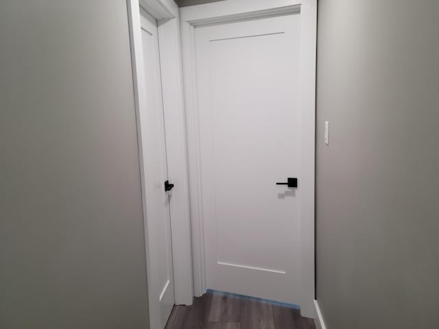 2 Old County Rd, Veazie, ME 04401 - hall with dark wood-style flooring