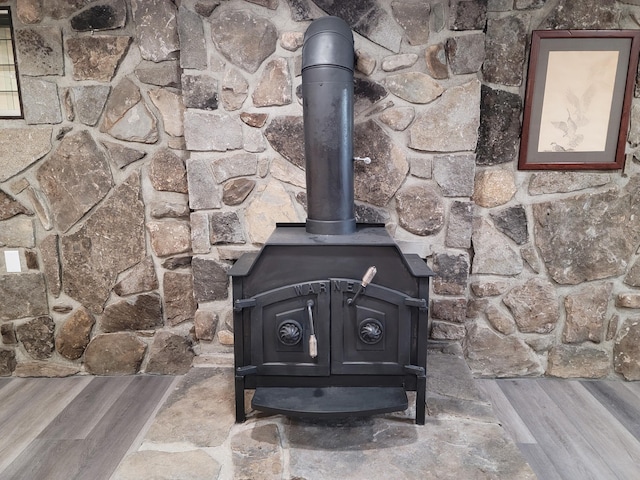 2 Old County Rd, Veazie, ME 04401 - detailed view of a wood stove and wood finished floors