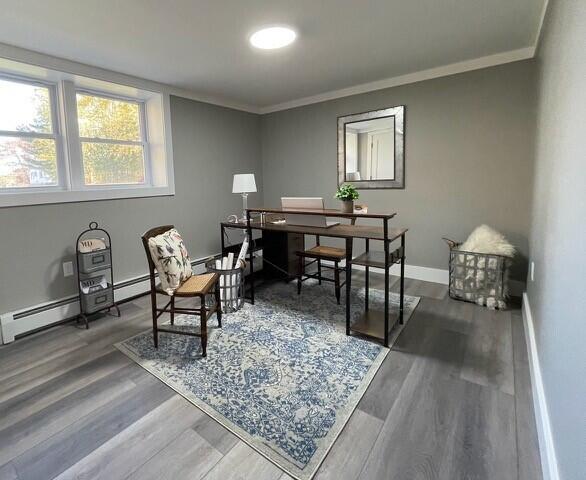 2 Old County Rd, Veazie, ME 04401 - office space with crown molding, wood finished floors, and baseboards