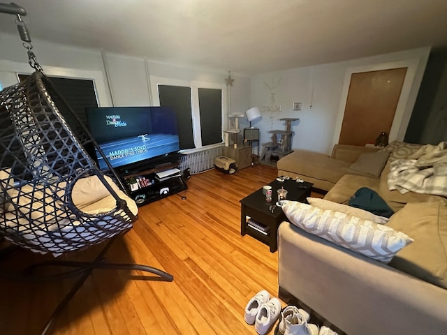 living room featuring hardwood / wood-style floors