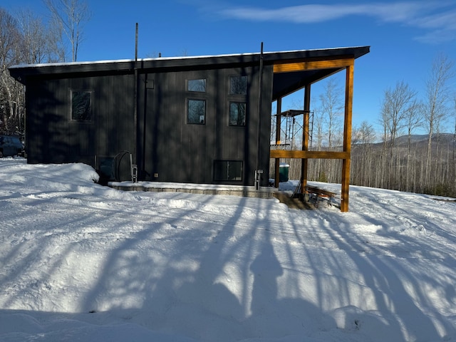 view of snow covered structure