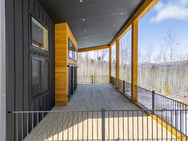 deck featuring a porch