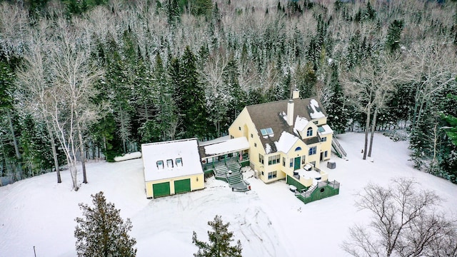 view of snowy aerial view