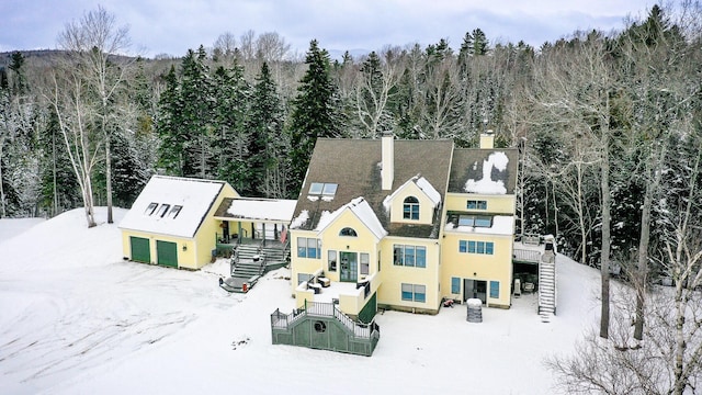 view of snowy aerial view