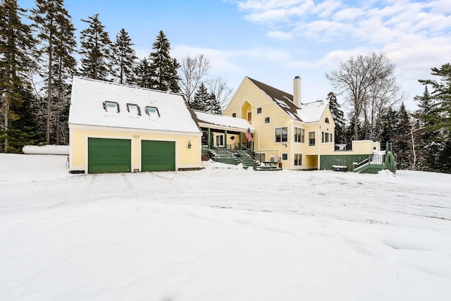 exterior space featuring a garage