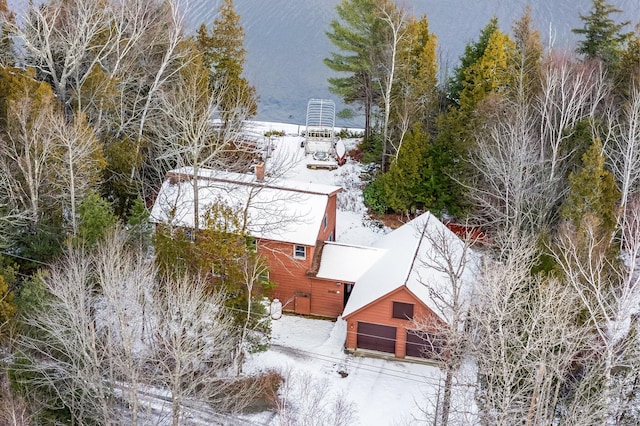 view of snowy aerial view