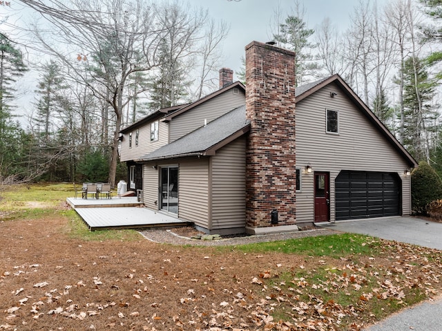 rear view of property with a deck