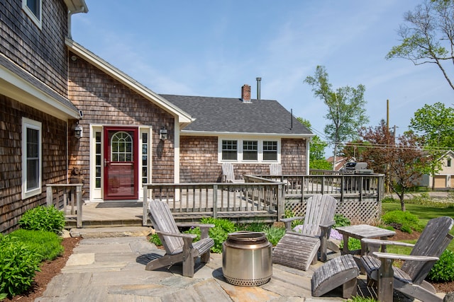 deck featuring a patio