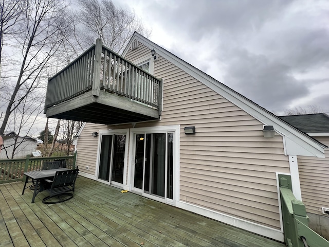 45 Douglas Dr, Newport, ME 04953 - rear view of house with a balcony, a deck, and outdoor dining space