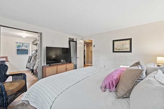 bedroom featuring hardwood / wood-style floors