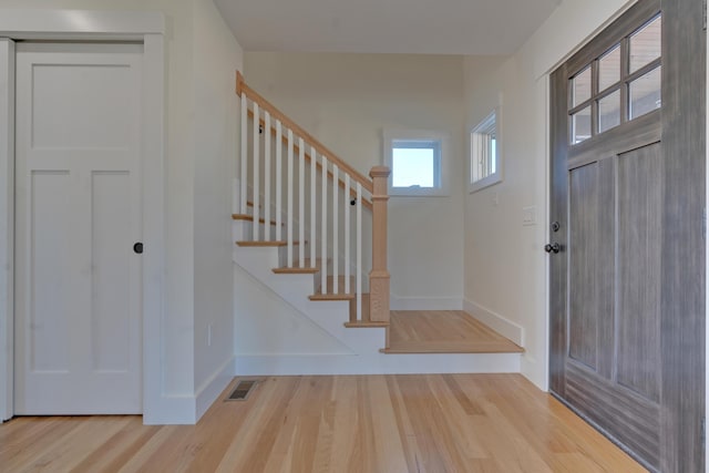 foyer featuring light hardwood / wood-style floors