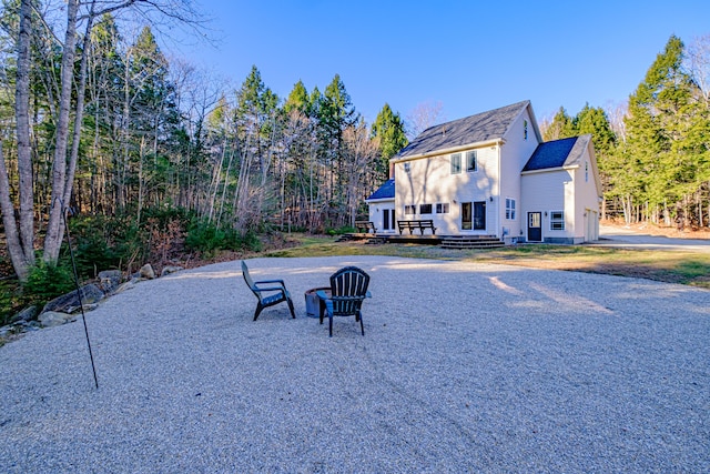 exterior space featuring a wooden deck