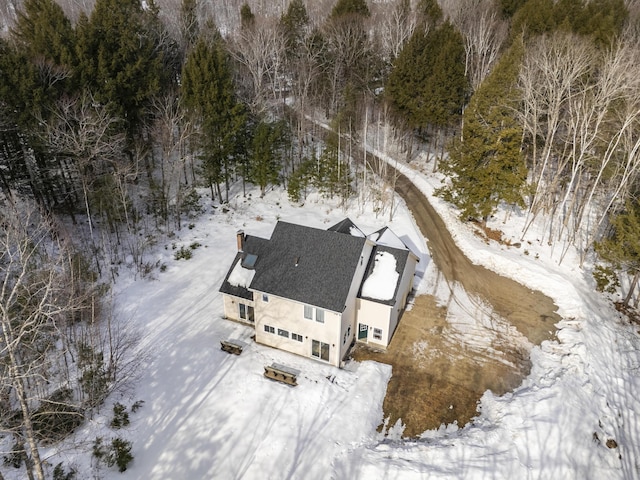 view of snowy aerial view