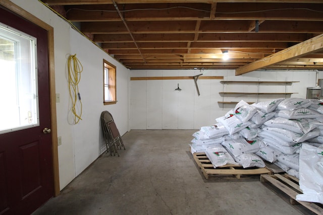 basement featuring a healthy amount of sunlight