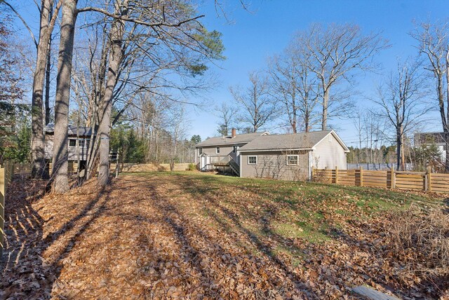 view of yard featuring a deck