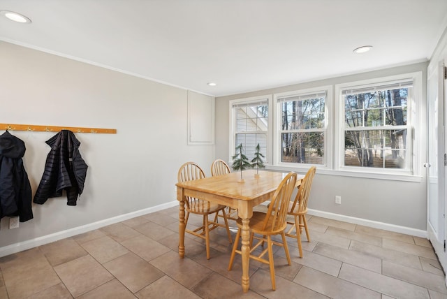 view of tiled dining room