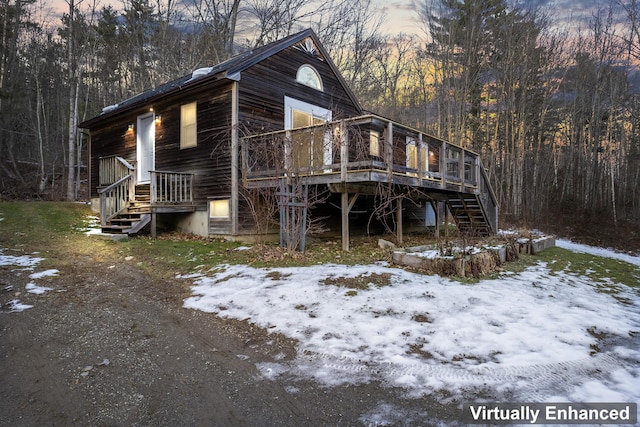 exterior space with a wooden deck