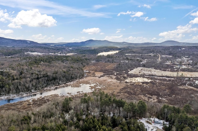 view of mountain feature featuring a water view