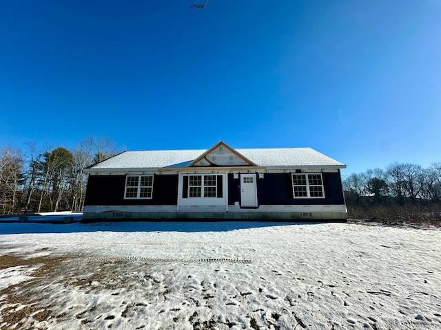 view of single story home