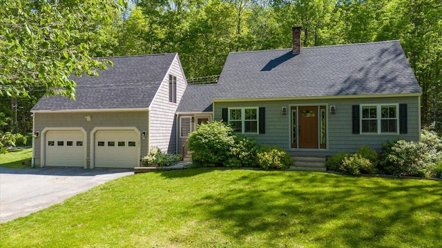 cape cod-style house with a front yard