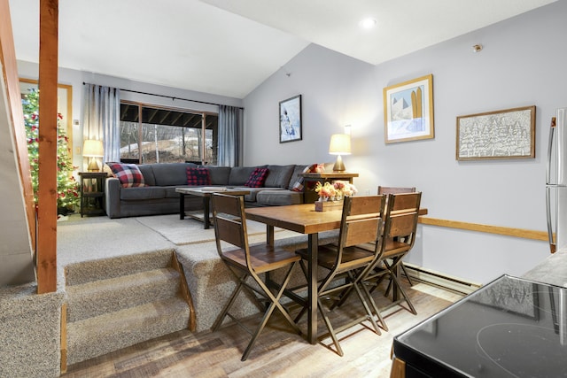 8 Sunrise Dr Unit C122, Newry, ME 04261 - living room featuring lofted ceiling and light wood finished floors