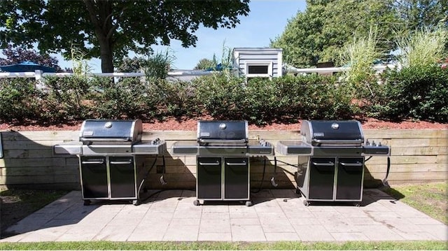 view of patio featuring grilling area