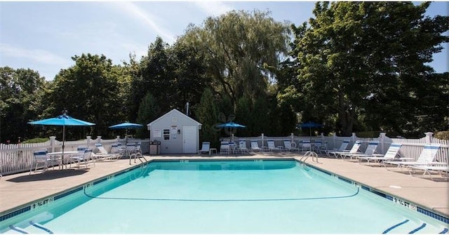 view of pool with a patio