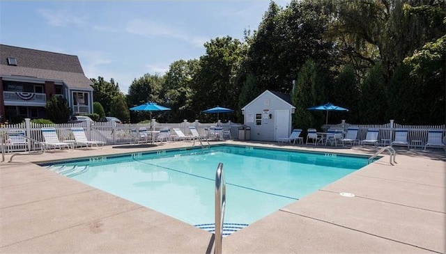 view of pool with a patio