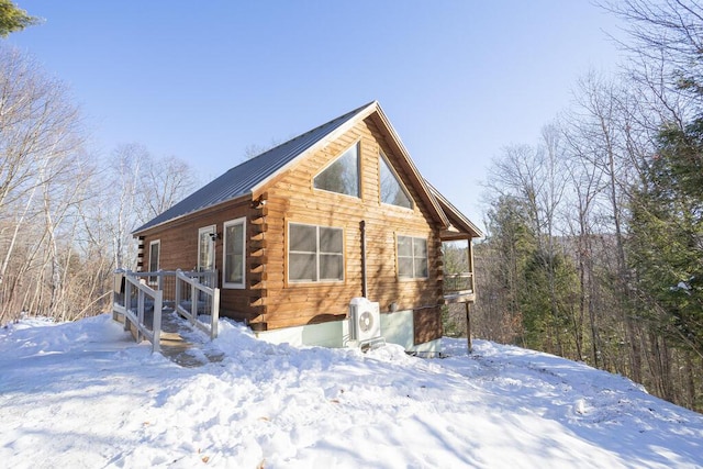 view of snow covered exterior