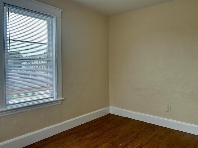 empty room featuring wood-type flooring