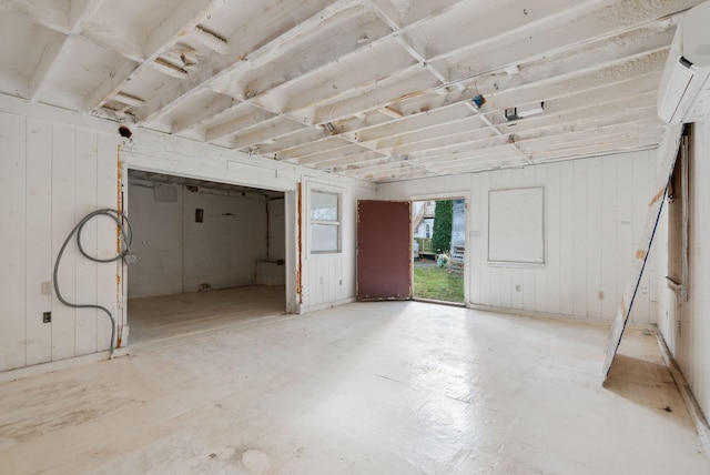 basement with a wall unit AC