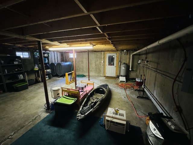 basement with pool table